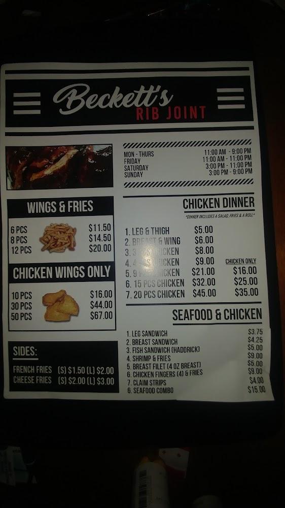 Beckett's Menu image 2